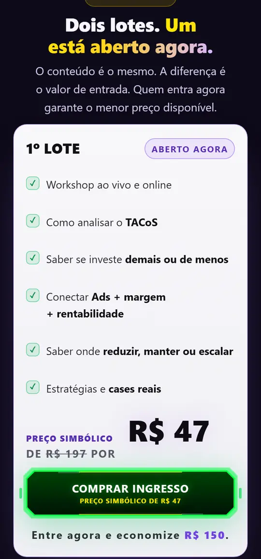 Preço e lotes