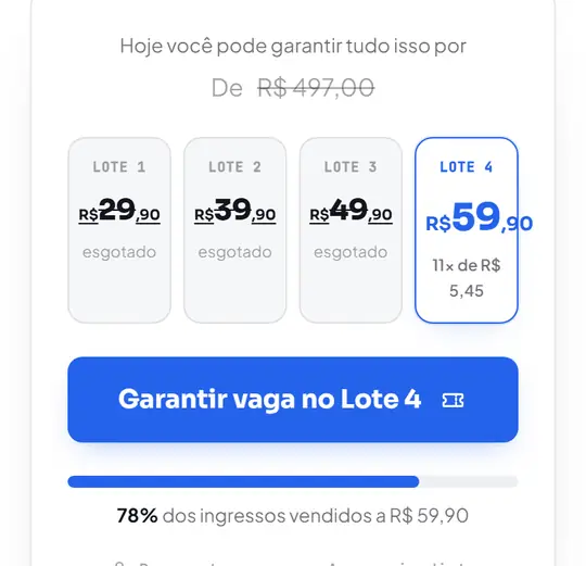 Preço e lotes