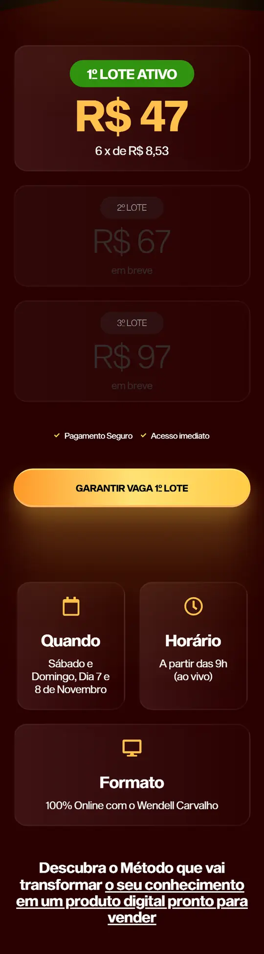 Preço e lotes